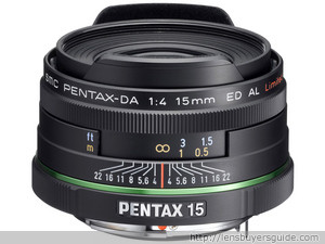 Pentax smc DA 15mm f/4 ED AL Limited lens