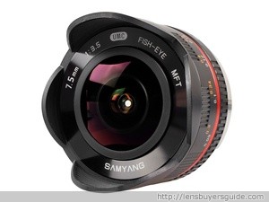 Black Samyang 7.5mm Ultra Wide Angle Fisheye Lens for Micro Four Thirds Cameras 