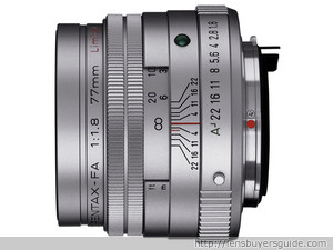 Pentax smc FA 77mm f/1.8 Limited lens