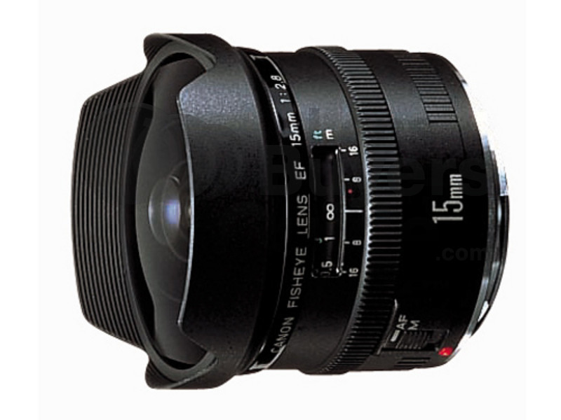 Canon EF 15mm f/2.8 FISHEYE 鏡頭評語, 技術規格, 配件