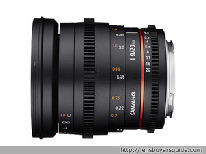 Samyang 20mm T1.9 ED AS UMC lens